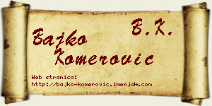 Bajko Komerović vizit kartica